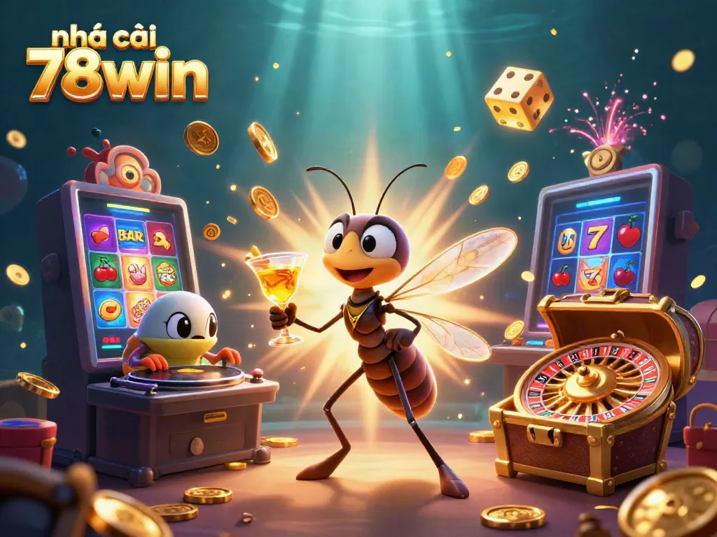 Experience the thrill of nhà cái 78win with colorful slots, golden roulette, and dynamic casino characters.